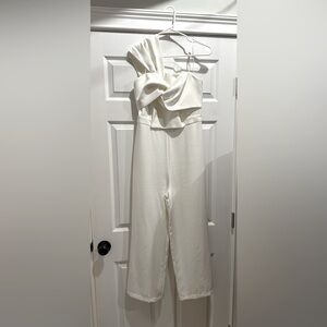 Lulus One-Shoulder Sleeveless Bow-Front Jumpsuit- Previously worn